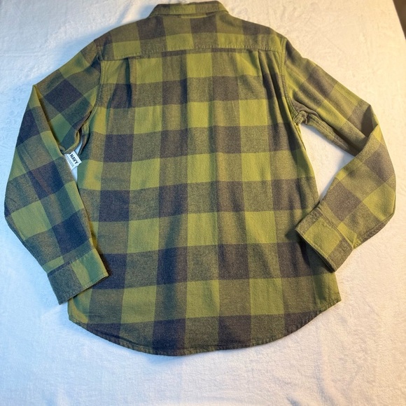 NWT Old Navy Olive and Charcoal Plaid Men's Button Down
Flannel Shirt - Picture 2 of 4
